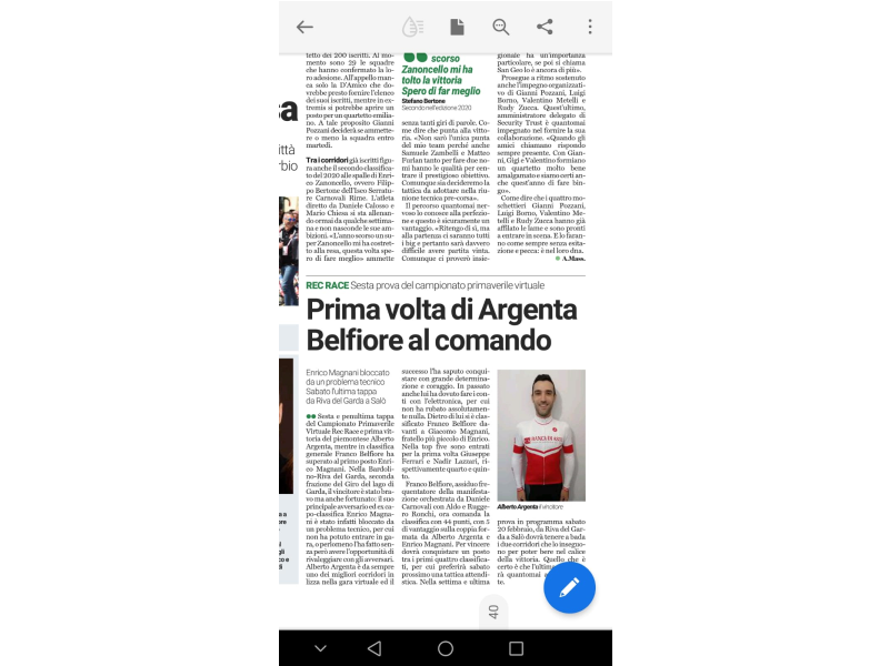 Primo assoluto Argenta Alberto