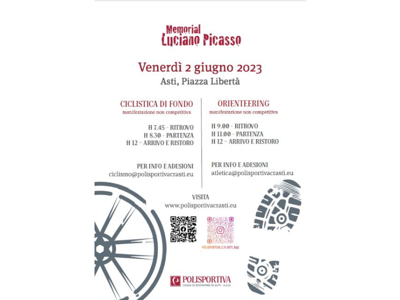 Manifestazione Ciclistica di Fondo  - 2 giugno 2023 Memorial Luciano Picasso